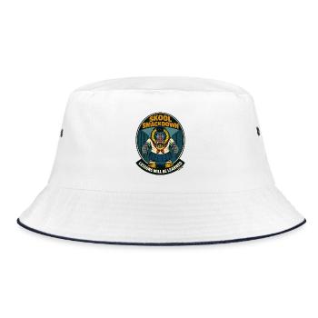 School Smackdown Primates Monkey Mandrill - Bucket Hat - white/navy - Front