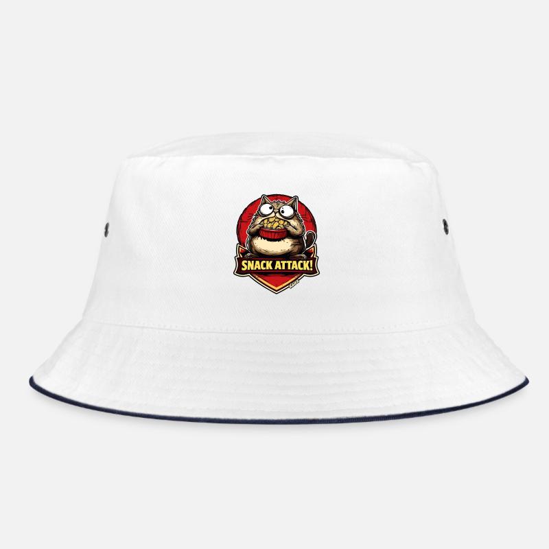 Snack attack cat with popcorn Bucket Hat