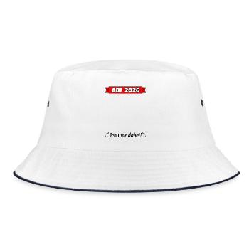 Abi 2026 Abitur Abschluss Gästebuch Abiturient - Bucket Hat - Weiß/Navy - Vorne