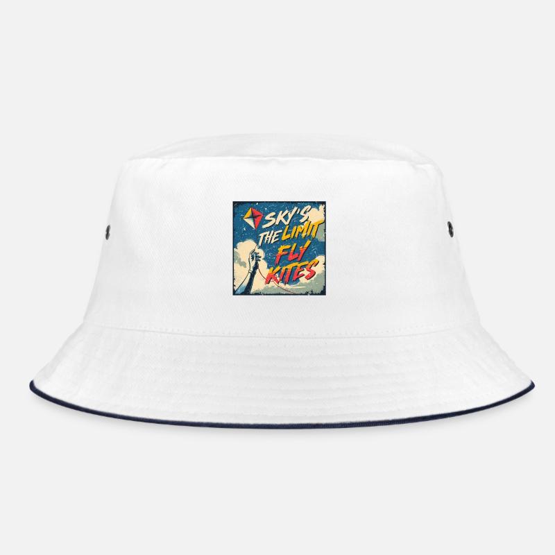 Drachen Drachensteigen - Bucket Hat - Weiß/Navy