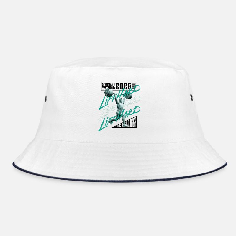 Gewichtheber-Mann, lila-rosa dunkle Version Bucket Hat