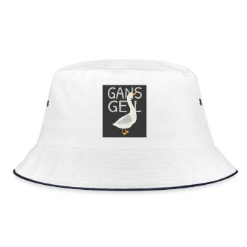 Gans geil – Witziges Tier Spruch Design - Bucket Hat - Weiß/Navy - Vorne