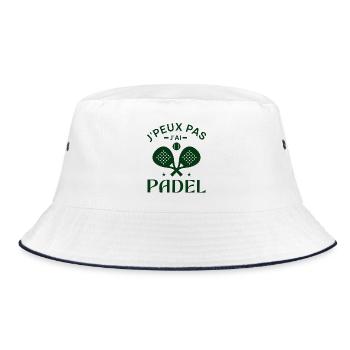 Ich kann kein Padel haben - Bucket Hat - Weiß/Navy - Vorne