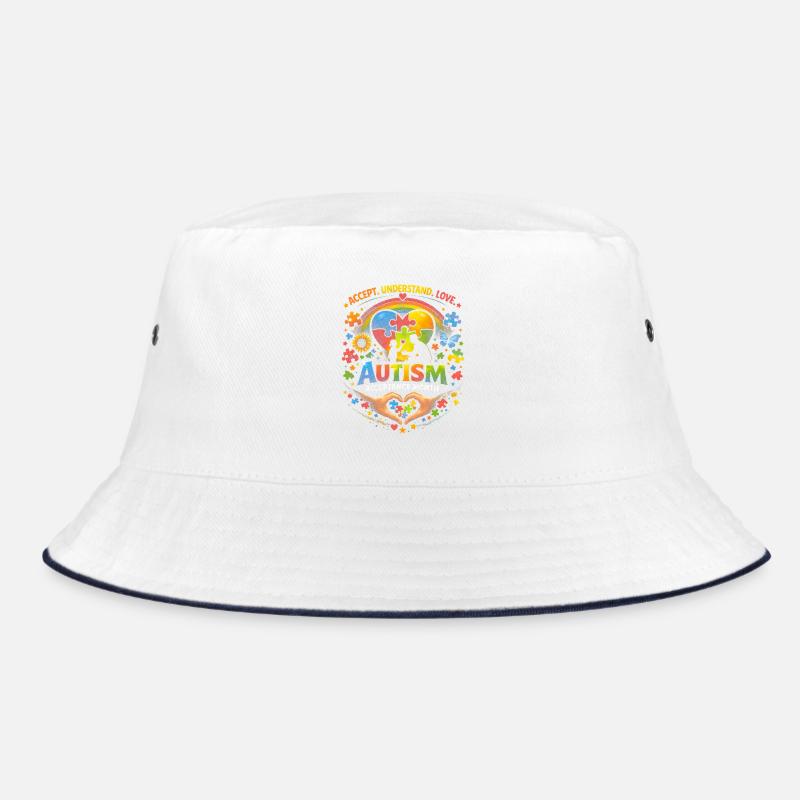 Autism Acceptance Heart Puzzle Bucket Hat