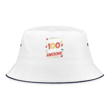 100 Tage Tolle Lehre - Bucket Hat - Weiß/Navy - Vorne