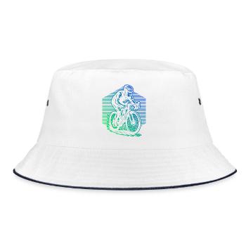 Roadbike Stil für jeden Anlass - Bucket Hat - Weiß/Navy - Vorne