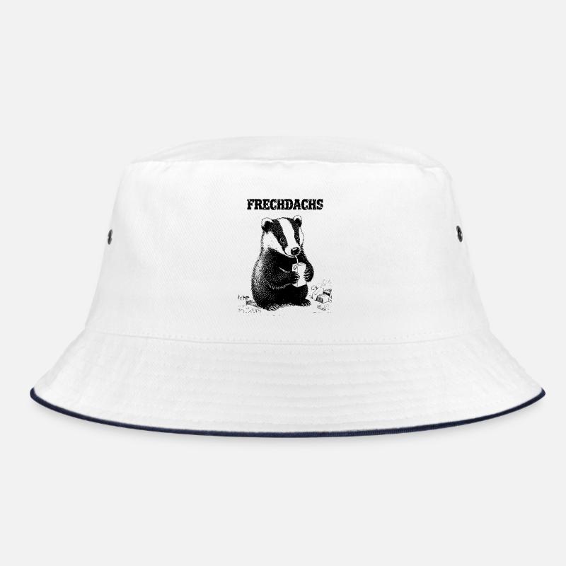 Frechdachs mit Trinkpäckchen - Bucket Hat - Weiß/Navy