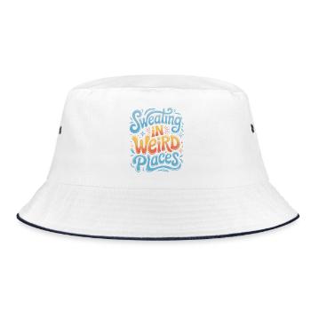 Schwitzen Sprüche Lustiges Schwitzen Geschenk - Bucket Hat - Weiß/Navy - Vorne