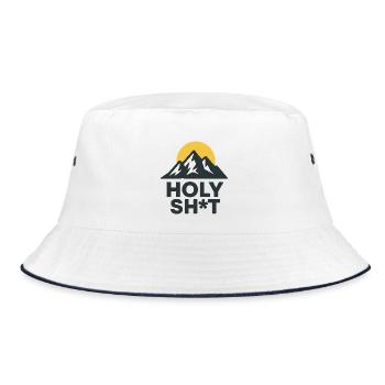 Summit sun and mountains Holy Sh*T - Bucket Hat - white/navy - Front