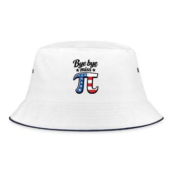 Bye bye Miss American Pi | Flag Graphic | Pi Day - Bucket Hat - Weiß/Navy - Vorne