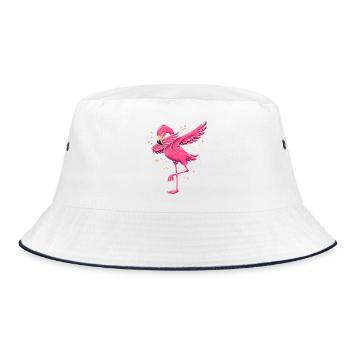 Flamingo Bright Pink - Bucket Hat - white/navy - Front