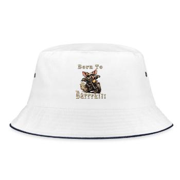 Biker Chihuahua – Chien cool avec veste en cuir - Bob - blanc/marine - Devant