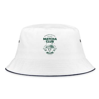 Morning Matcha Club Just Whisk It Matcha Tea - Bucket Hat - white/navy - Front