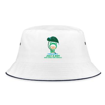 Zoo Tiere Tierpark Junge Mann Spruch - Bucket Hat - Weiß/Navy - Vorne