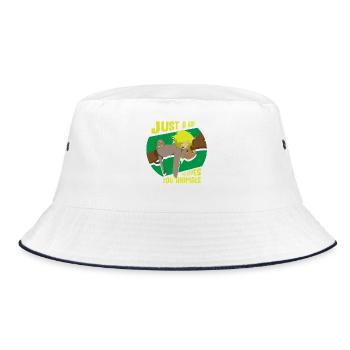 Faultier junge Männer Zoo Tiere Tierpark - Bucket Hat - Weiß/Navy - Vorne