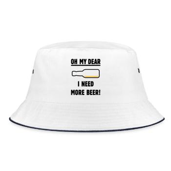 Oh My Dear – I Need More Beer! (Beer / POS 2C) - Bucket Hat - white/navy - Front