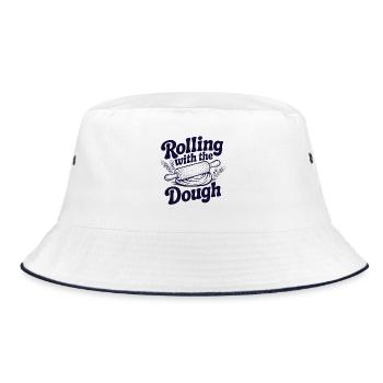 Rolling with the Dough | Baking Humor - Bucket Hat - white/navy - Front