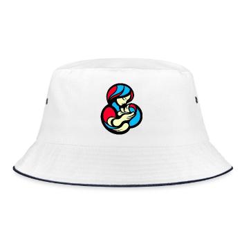 Mother and Child Color Block Style - Bucket Hat - white/navy - Front