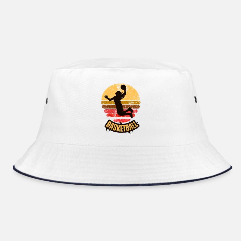 Dunning silhouette at retro sunset Bucket Hat