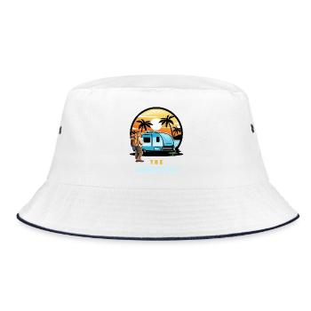 Die Abenteuerreise Caravan Sunset - Bucket Hat - Weiß/Navy - Vorne