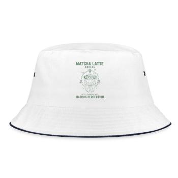 Matcha Latte Social Matcha Perfection Green Tea - Bucket Hat - white/navy - Front