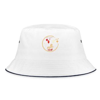 Chinese New Year 2026 – Year of the Horse - Bucket Hat - white/navy - Front