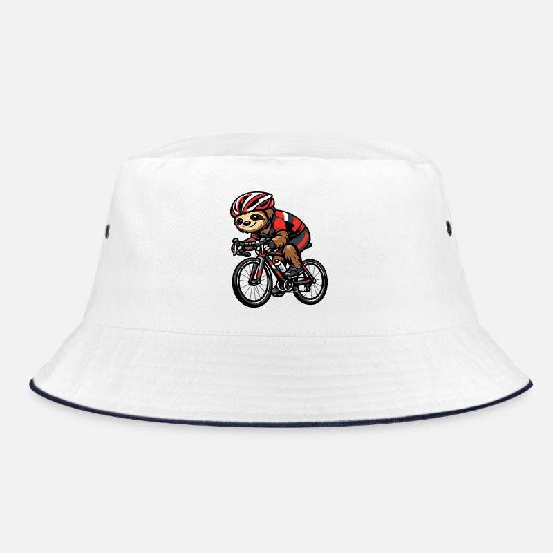 Rennrad-Sloth mit Helm Bucket Hat
