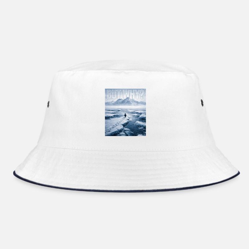 But Why Penguin Meme Existential Sad Humor Mood Bucket Hat