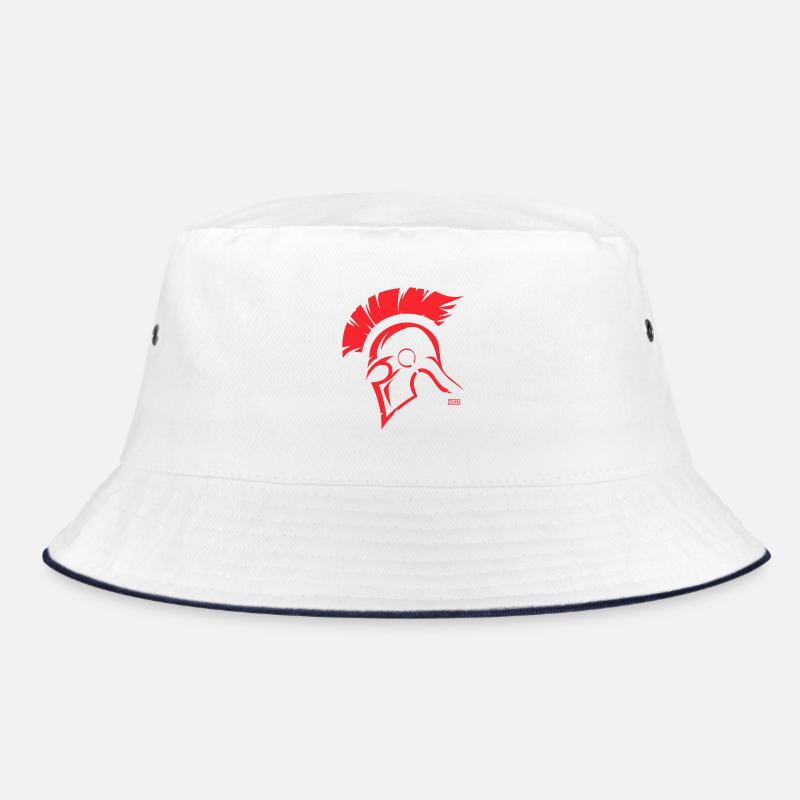 Red Sparta Helmet Silhouette Bucket Hat