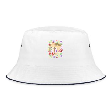 Prehistoric saber-toothed tiger - Bucket Hat - white/navy - Front