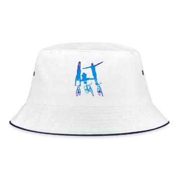 Kunstrad, Kunstradfahren, Hallenradsport - Bucket Hat - Weiß/Navy - Vorne