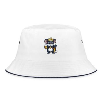 Mouse Beer King - Bucket Hat - white/navy - Front