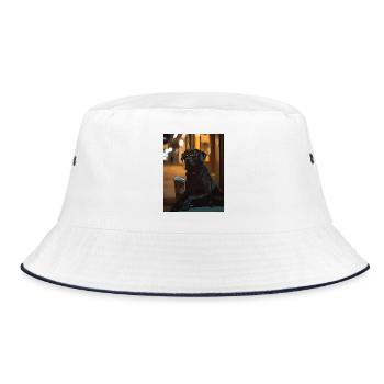Night lounge dog with sunglasses - Bucket Hat - white/navy - Front
