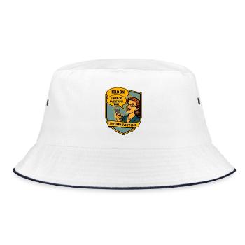 Stop – Rethink Overthinker Comic - Bucket Hat - white/navy - Front