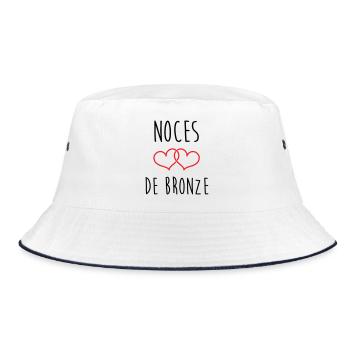 Bronze Wedding 22 Years of Love - Bucket Hat - white/navy - Front
