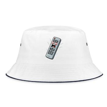 Screaming Remote Control Cartoon - Bucket Hat - white/navy - Front