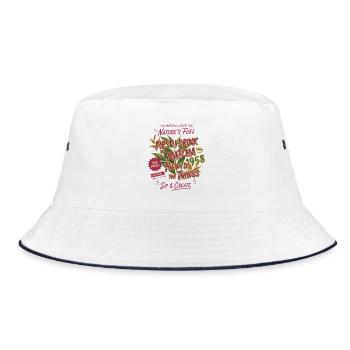 First I Drink The Matcha Then I Do The Things - Bucket Hat - Weiß/Navy - Vorne