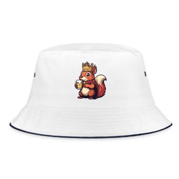 Squirrel Beer King - Bucket Hat - white/navy - Front