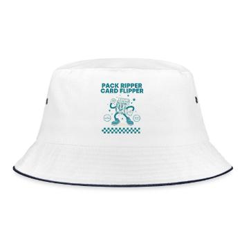 Pack Ripper Card Flipper Trading Card Booster Pack - Bucket Hat - Weiß/Navy - Vorne