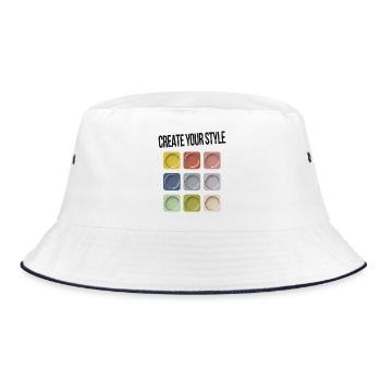 Create Your Style – Be Individual - Bucket Hat - white/navy - Front
