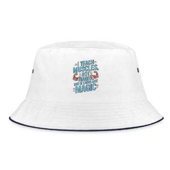 PT Educator I Teach Muscles Not Magic PT Mentoring - Bucket Hat - Weiß/Navy - Vorne