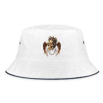 COURONNE DE CRÂNE STEAMPUNK - Bob - blanc/marine - Devant