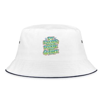 PT Educator Because Posture Needs Movement Therapy - Bucket Hat - Weiß/Navy - Vorne