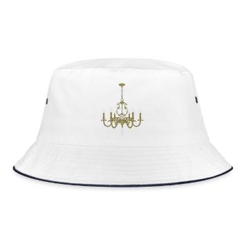 Gold Chandelier Pendant Light - Bucket Hat - white/navy - Front