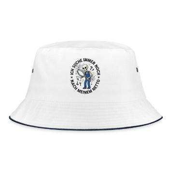 Ich_Suche_Immer_Noch_Nach_Meinem_Netto - Bucket Hat - white/navy - Front