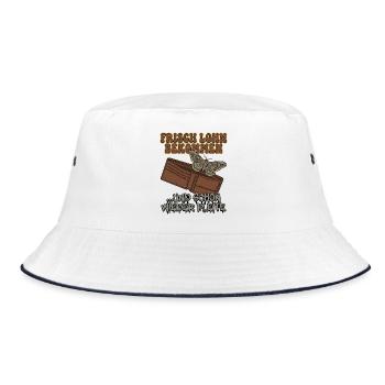 Wage Moth - Bucket Hat - white/navy - Front