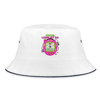Status Lohn Ist Da - Bucket Hat - Weiß/Navy - Vorne