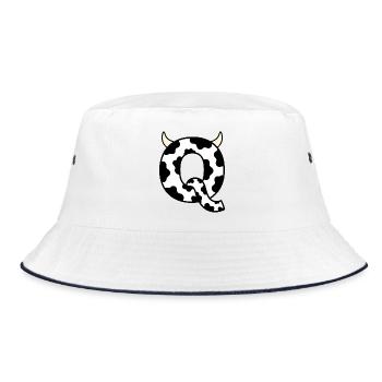 Q Cow Pun - Bucket Hat - white/navy - Front