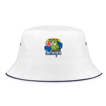 Neuseeland rettet den Kakapo-Vogel - Bucket Hat - Weiß/Navy - Vorne