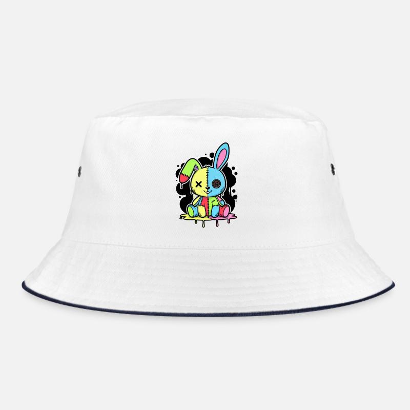 Goth Bunny Horror Rabbit Gothic Creepy Creepy Bucket Hat